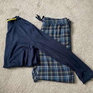 Sonoma NWOT Men’s The Supersoft Pajama Set Size Large Navy Blue Shirt & Pants